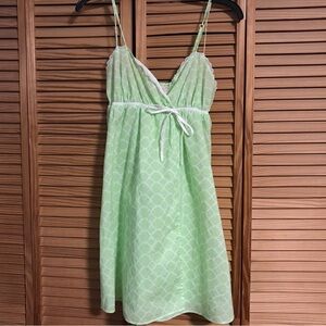 Lilly Pulitzer Light Green & White Patterned Chemise